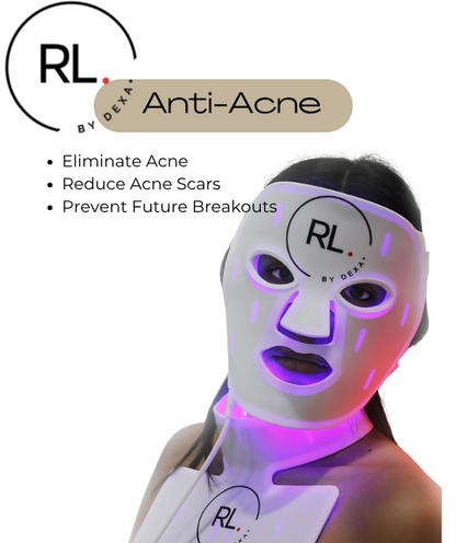 Red & Blue Light Therapy Face Neck & Chest Mask | Anti-Aging & Acne Solution by DEXA+