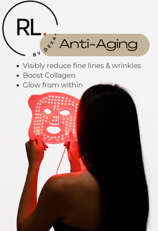 Red & Blue Light Therapy Face Neck & Chest Mask | Anti-Aging & Acne Solution by DEXA+