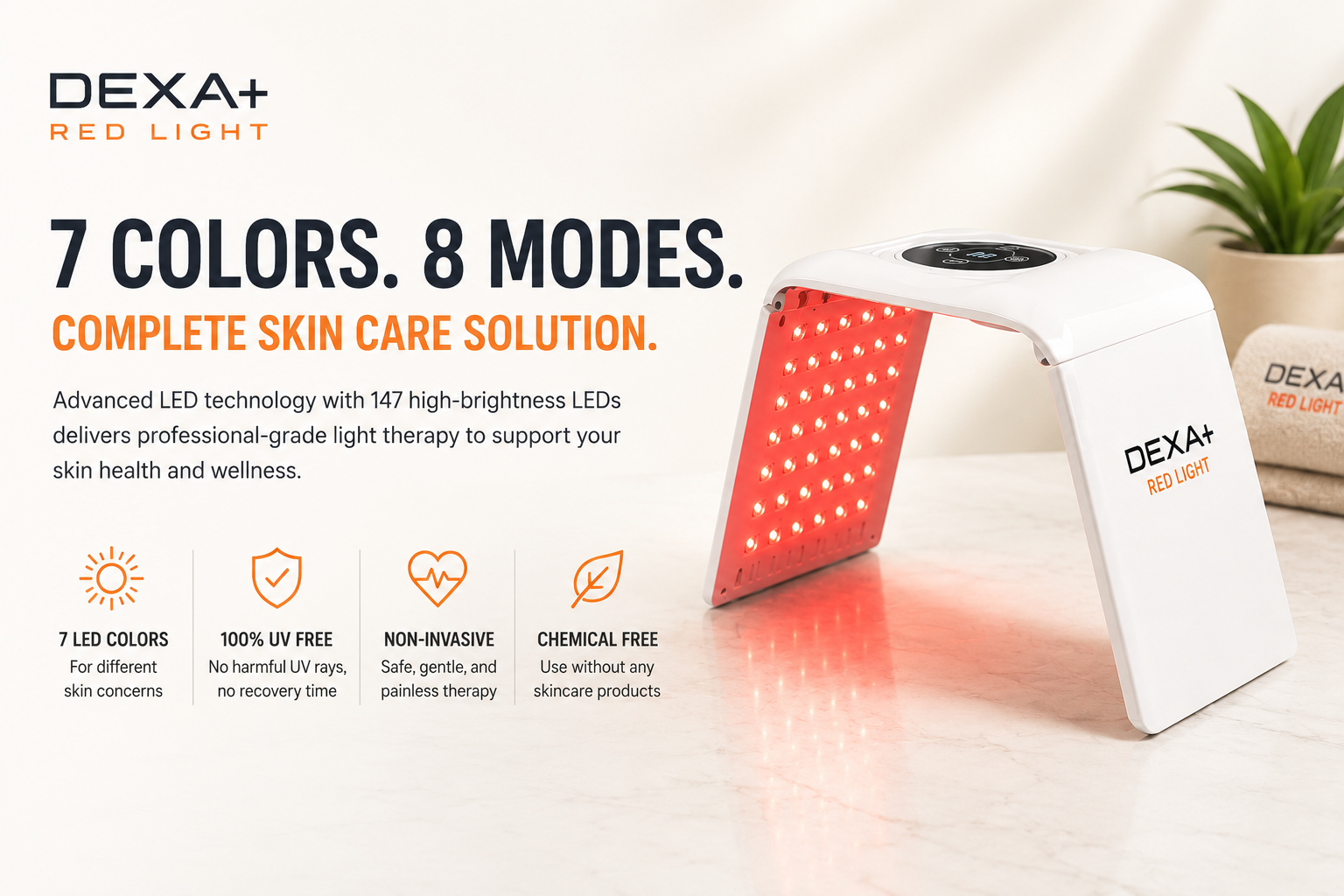 DEXA+ 7-Color LED Light Therapy Dome