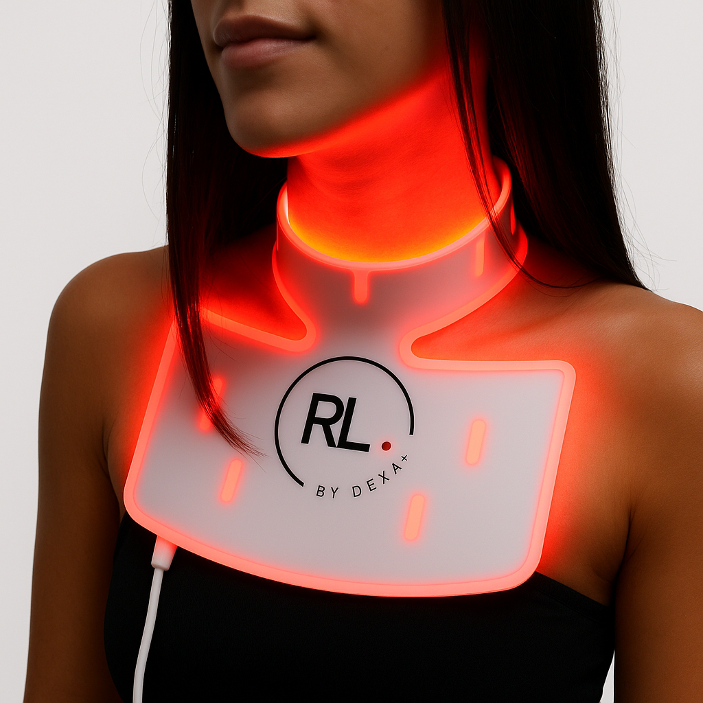 Red & Blue Light Therapy Face Neck & Chest Mask | Anti-Aging & Acne Solution by DEXA+