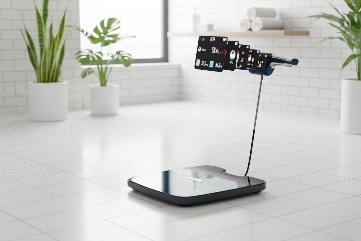 Body fat scale in a clean modern environment