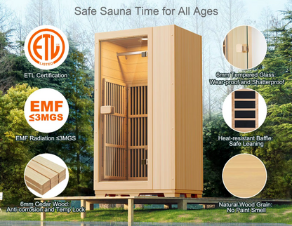 Single Person Infrared Sauna – Your Personal Wellness Sanctuary