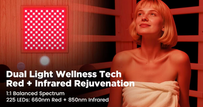 2-Person Infrared Sauna with Red Light Therapy Dual LED Panels 8 Heaters