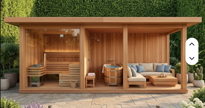 4-Person Outdoor Red Cedar Sauna + Cold Plunge + Relaxation Suite